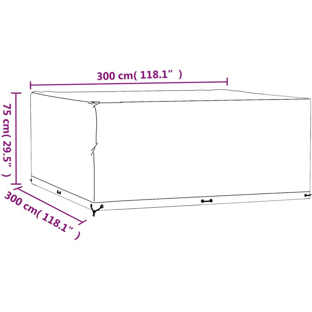 Walplus Square Garden Furniture Cover with 16 Eyelets 75 x 300 x 300cm Image 9