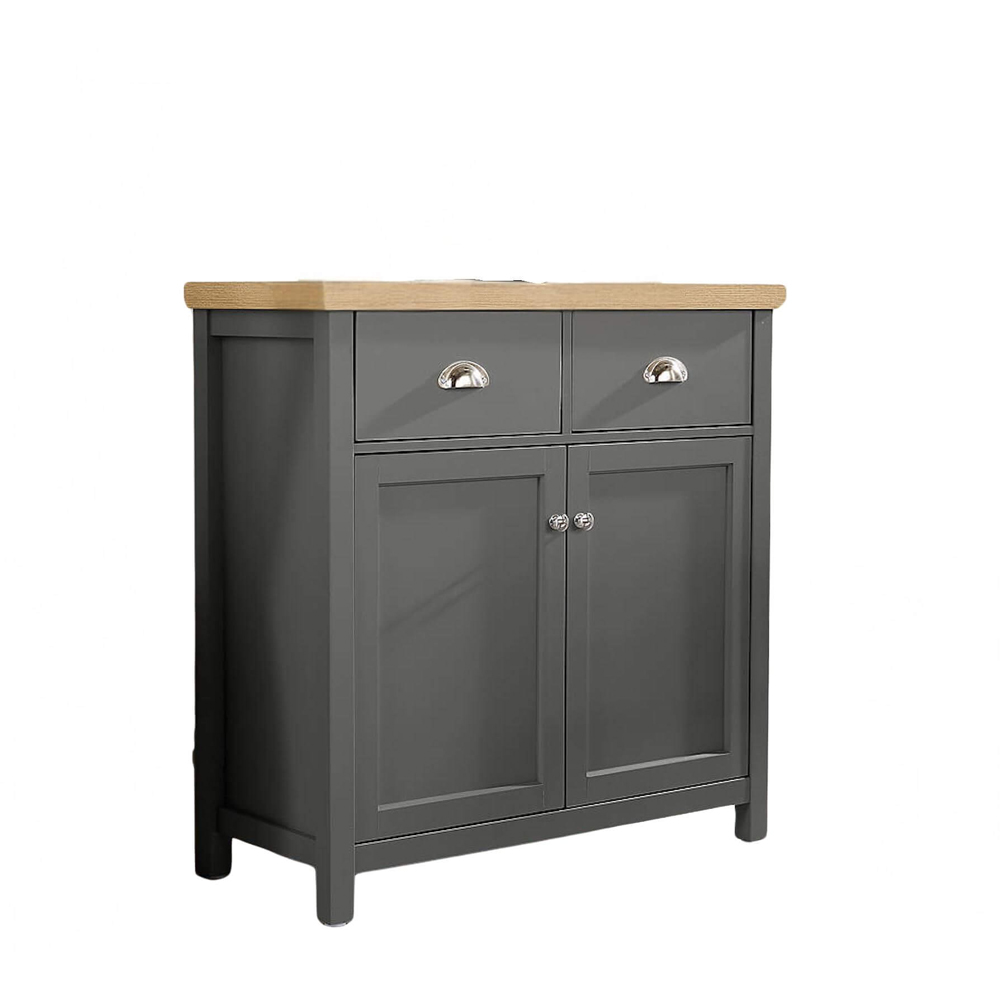 Home Source Avon 2 Door 2 Drawer Graphite Grey Cupboard Image 2