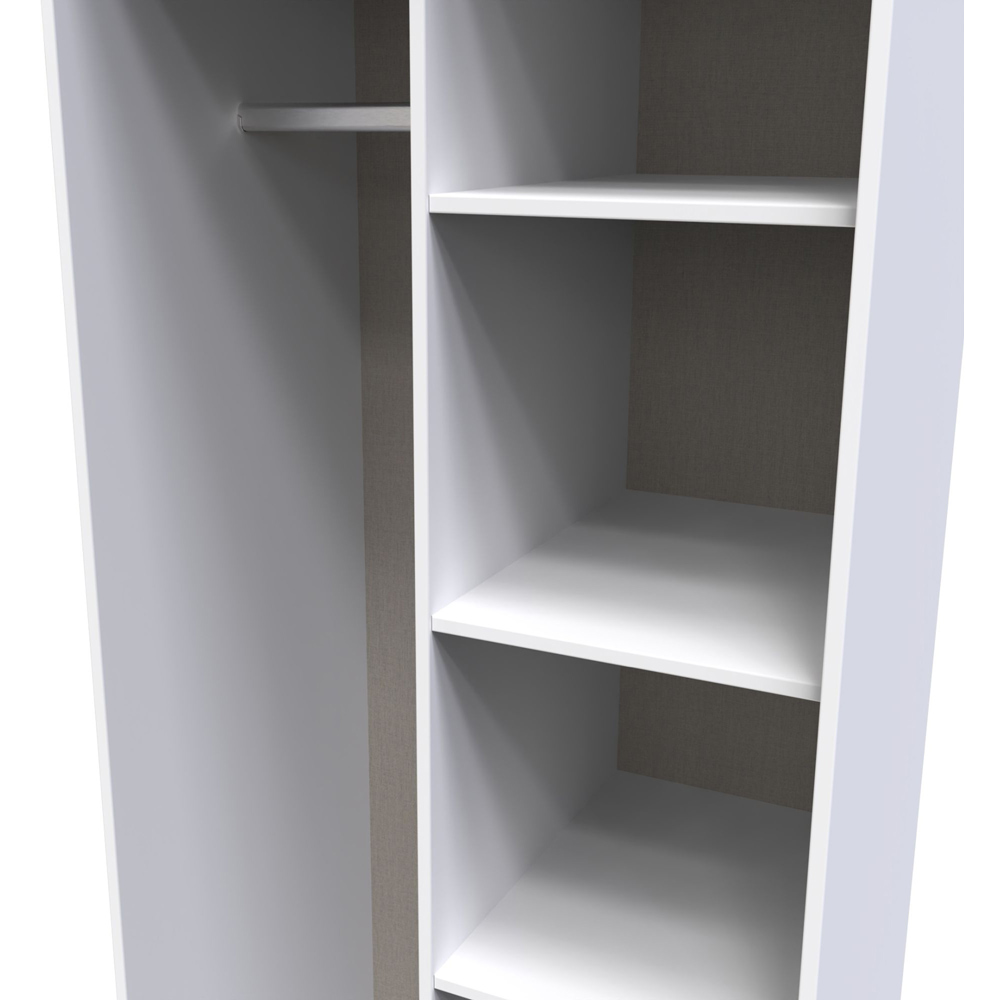 Crowndale Diamond Ready Assembled Matt Indigo and White Tall Open Wardrobe Image 6