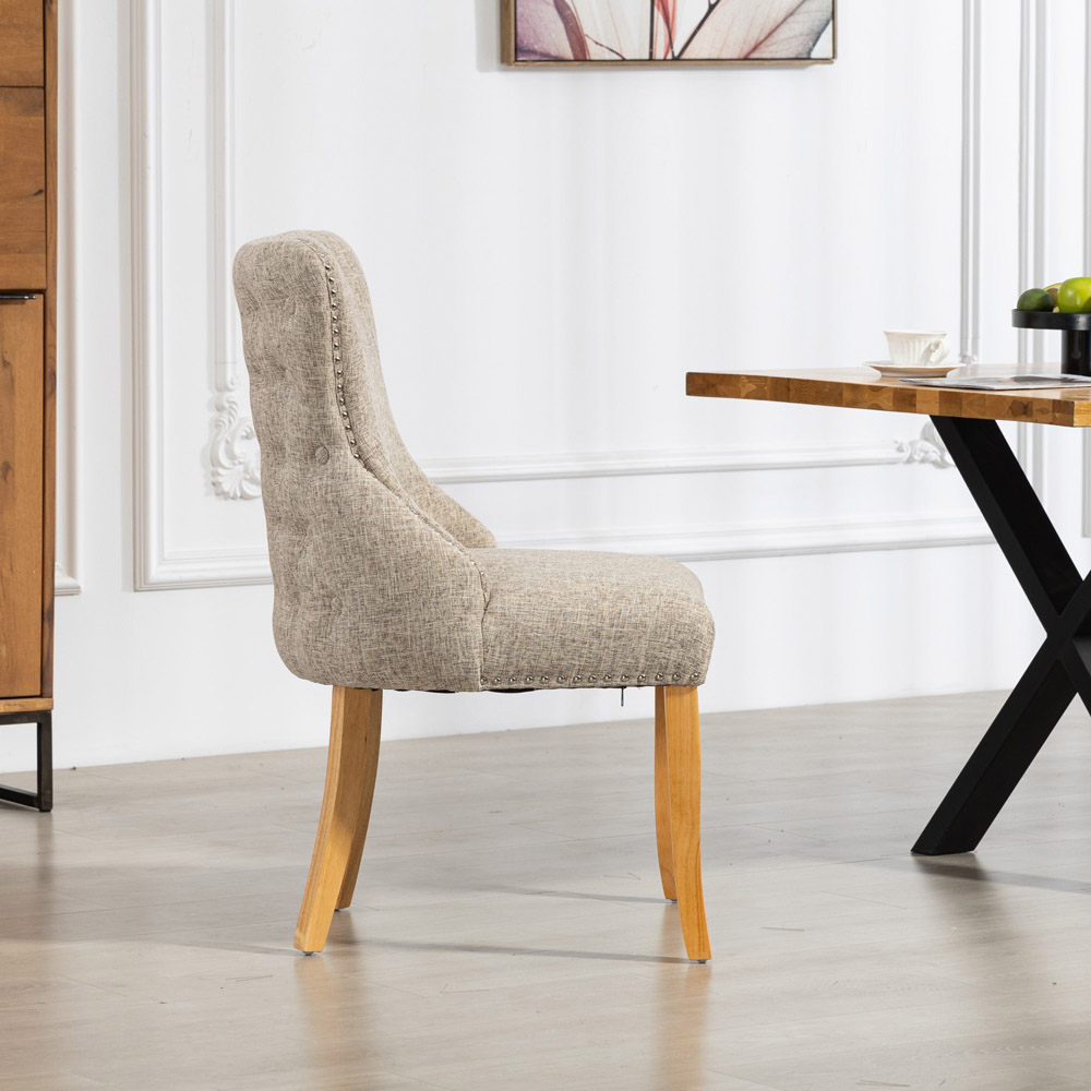 Artemis Home Olivola Set of 2 Light Brown Fabric Dining Chair Image 3