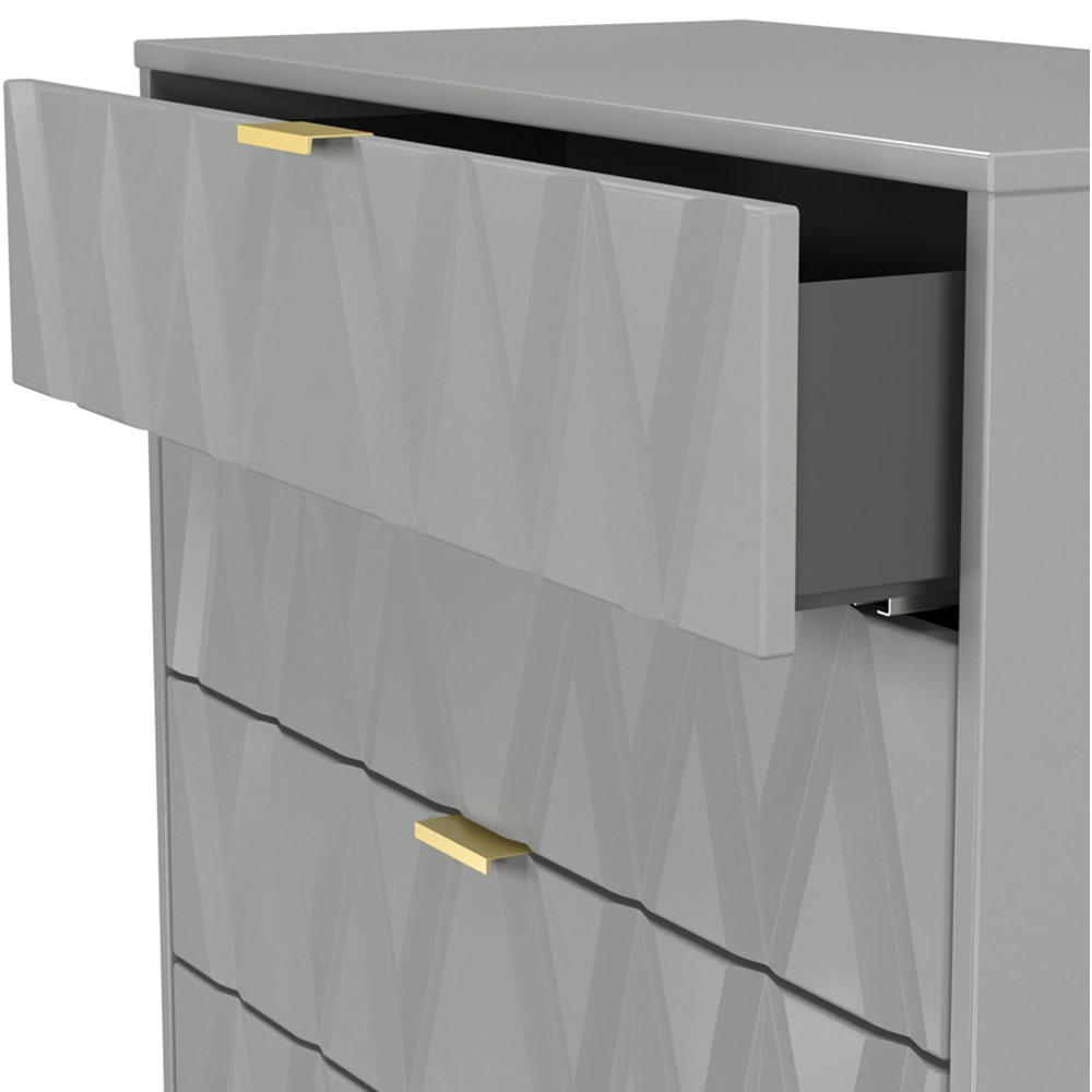 Crowndale Diamond 5 Drawer Dusk Grey Chest of Drawers Ready Assembled Image 6