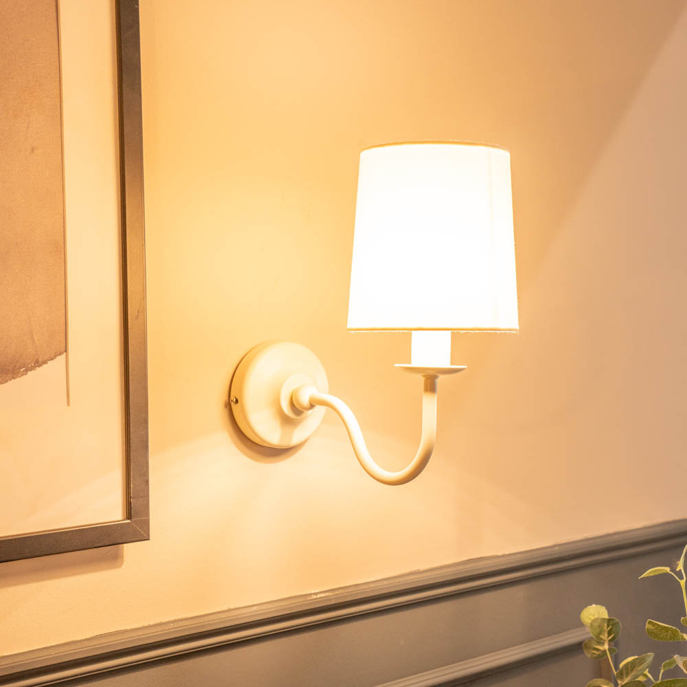 ValueLights Memphis Cream Metal LED Wall Light Image 3