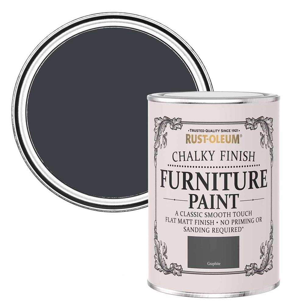 Rust-Oleum Chalky Furniture Paint Graphite 125ml Image 1