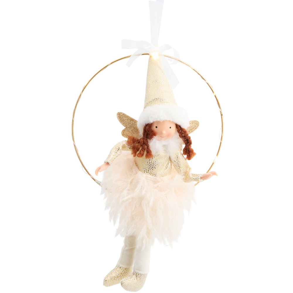 LED Hoop Sitting Fairy - Neutral Image 3
