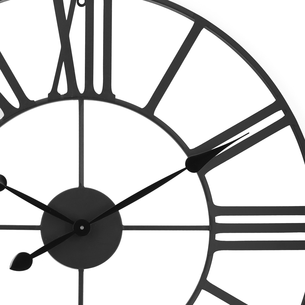 Charles Bentley Black Indoor Round Wall Clock 80cm Image 6