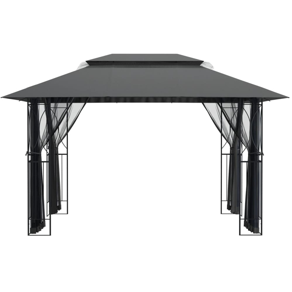 vidaXL 4 x 3m Anthracite Gazebo with Sidewalls Image 4