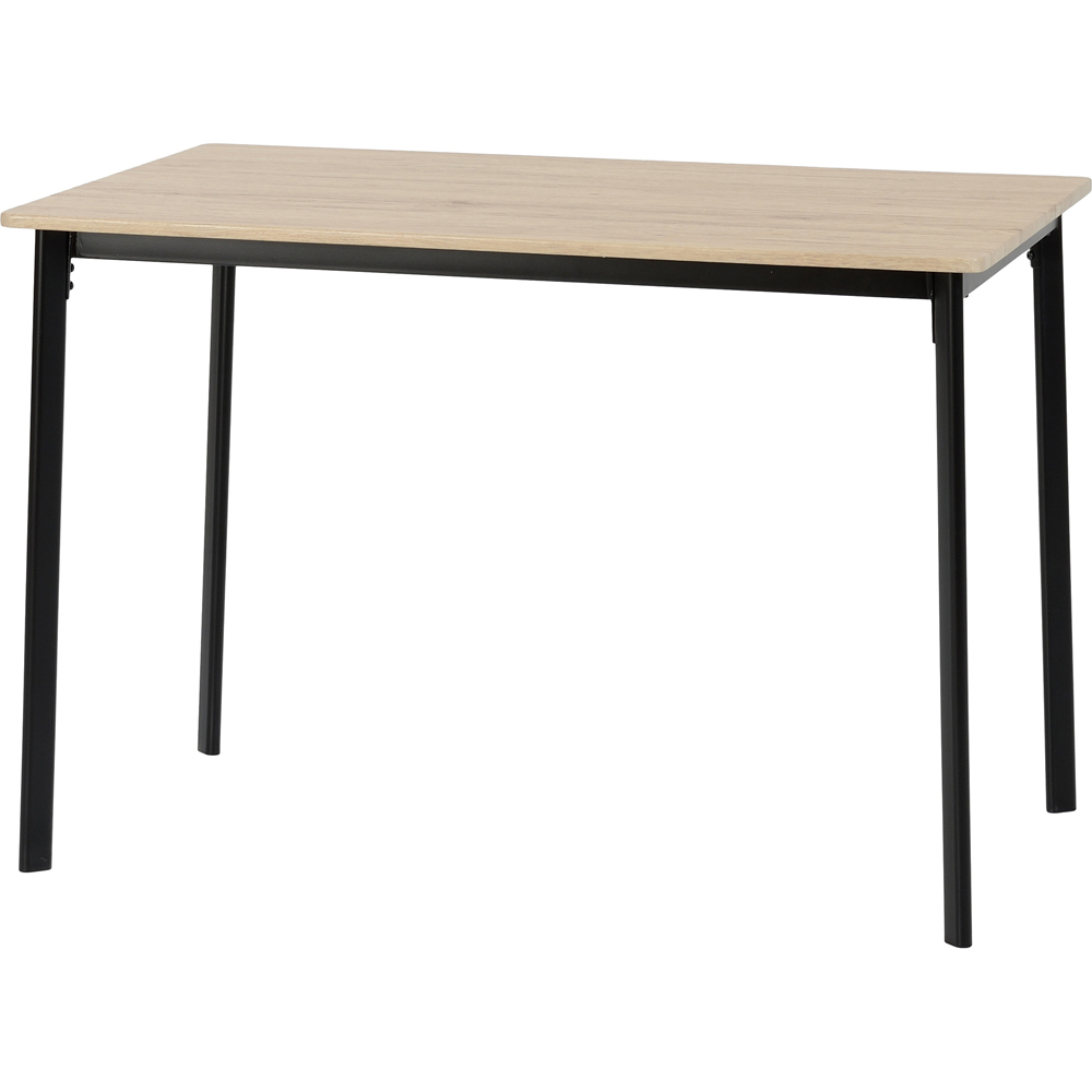 Seconique Riley Veneer 4 Seater Large Dining Set Light Oak and Black Image 4