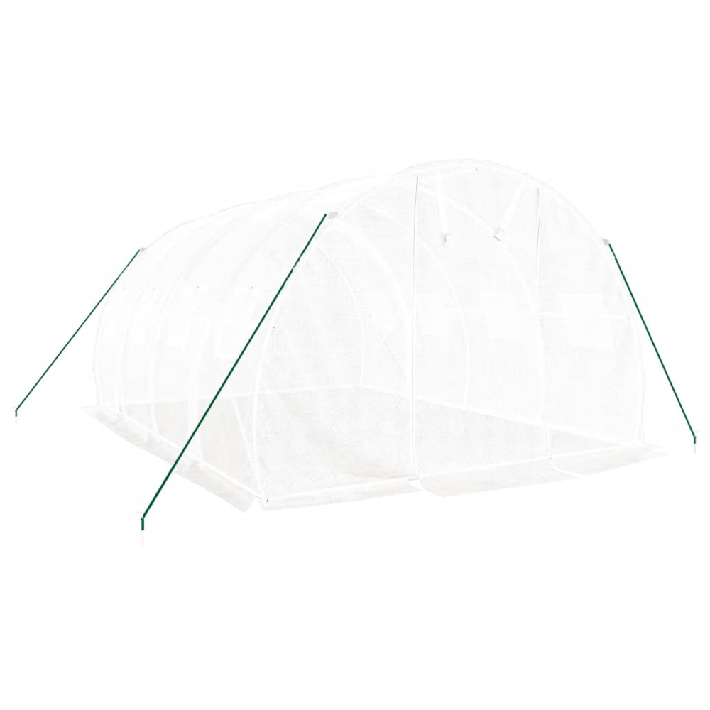 vidaXL White 9.8 x 13ft Greenhouse Image 3