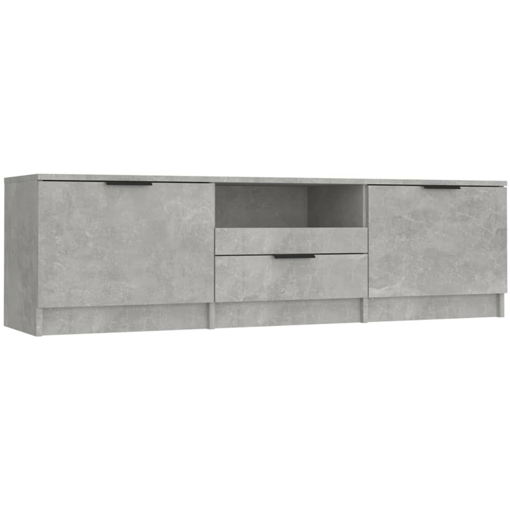 vidaXL 2 Door Single Drawer Single Shelf Concrete Grey TV Cabinet Image 2