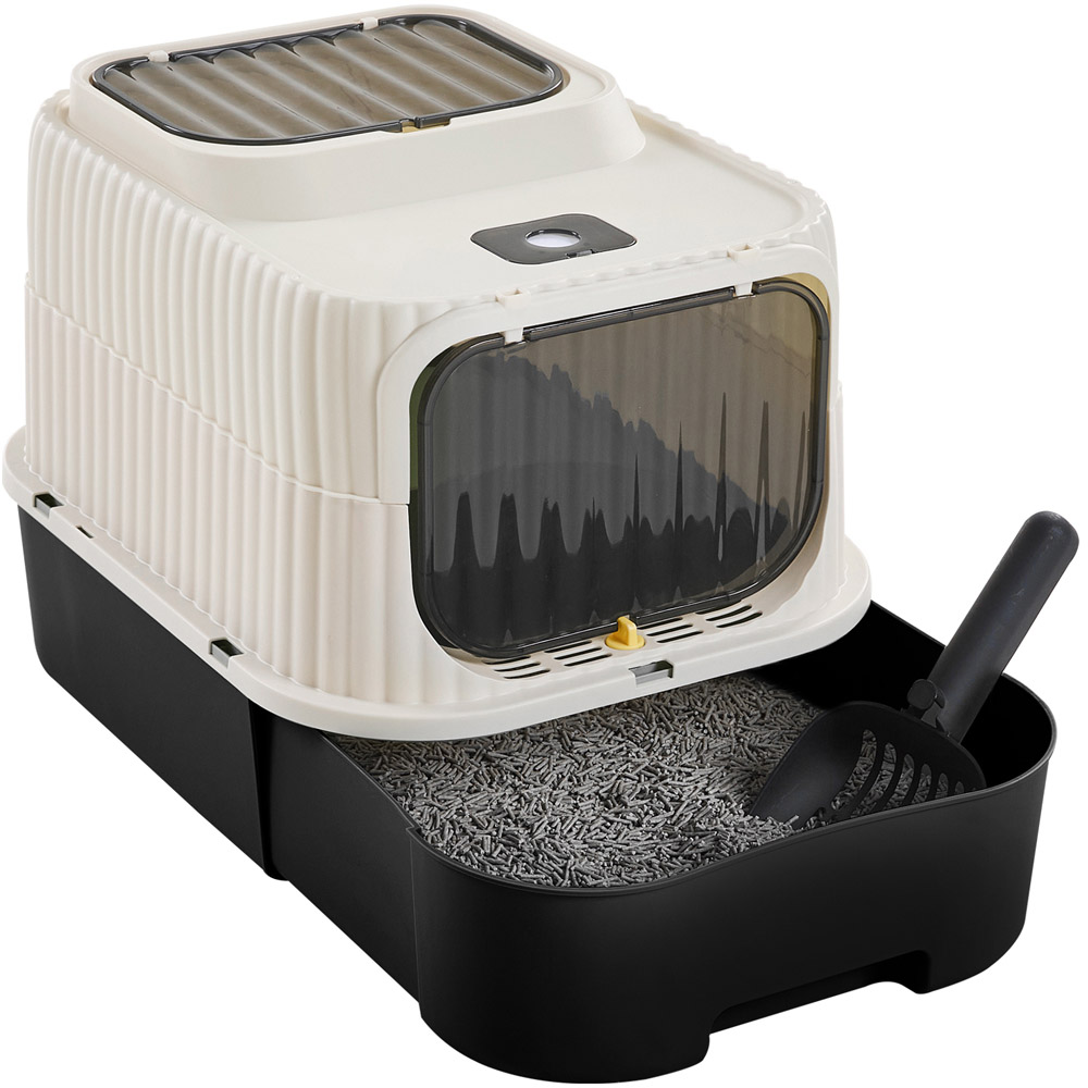 H&O Direct Large Black Foldable Cat Litter Box with UV Light Image 3