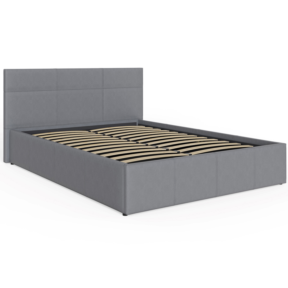GFW King Size Grey Faux Leather End Lift Ottoman Bed with Bonnell Mattress Image 3