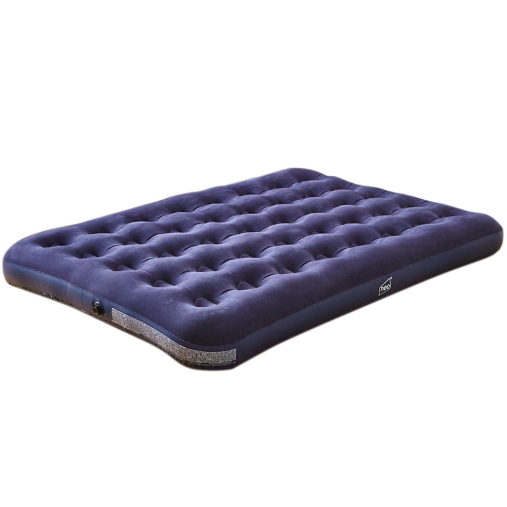 Neo Double Raised Flocked Inflatable Mattress Airbed Image 1