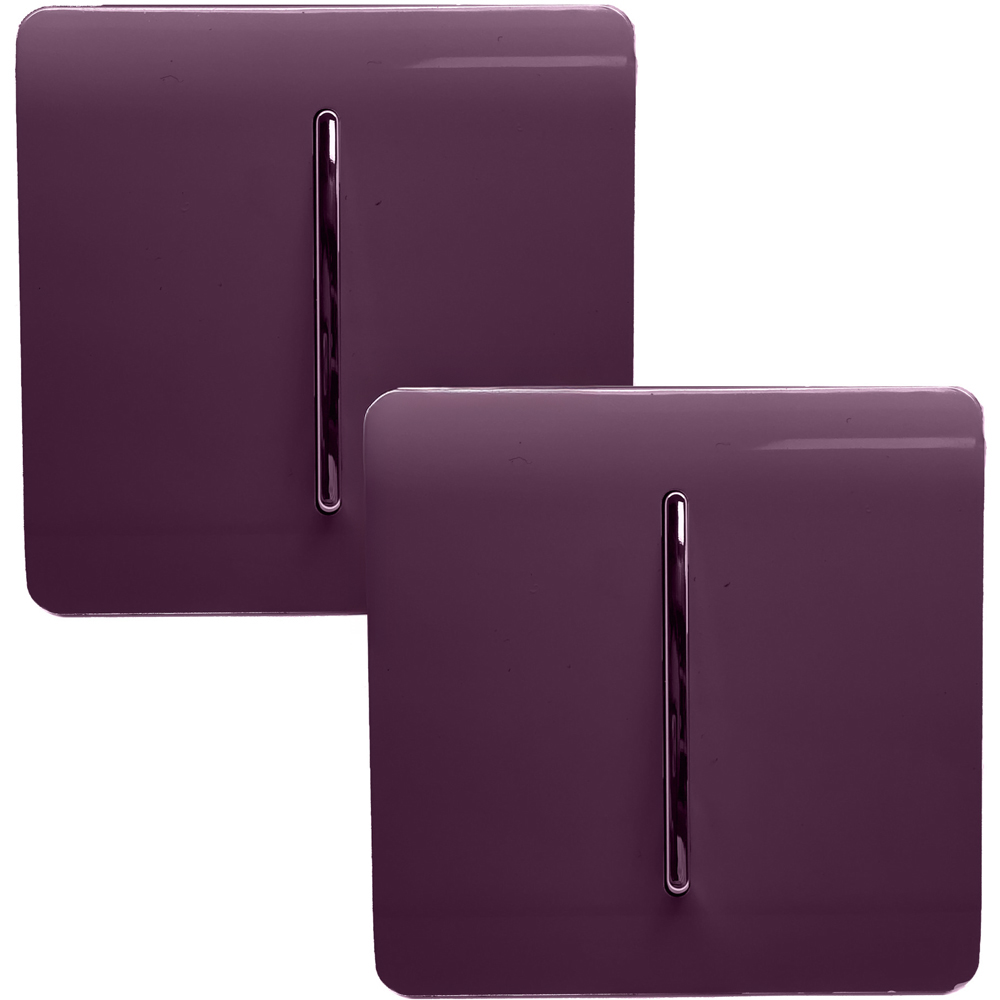 Trendi Switch 1 Gang 1 or 2 Way Plum Purple Rocker Light Switch 2 Pack Image 1