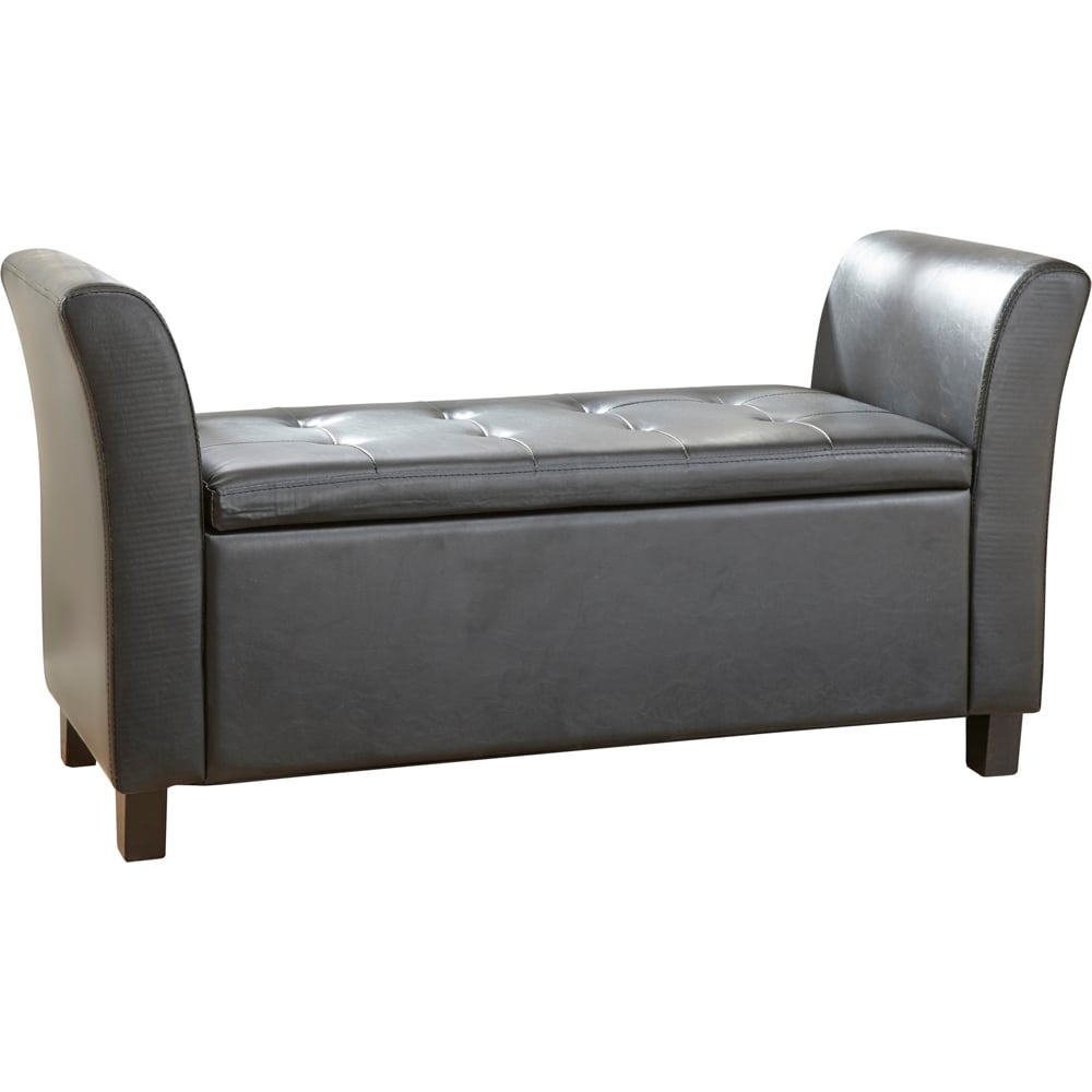 GFW Verona Black Upholstered Window Seat Image 2