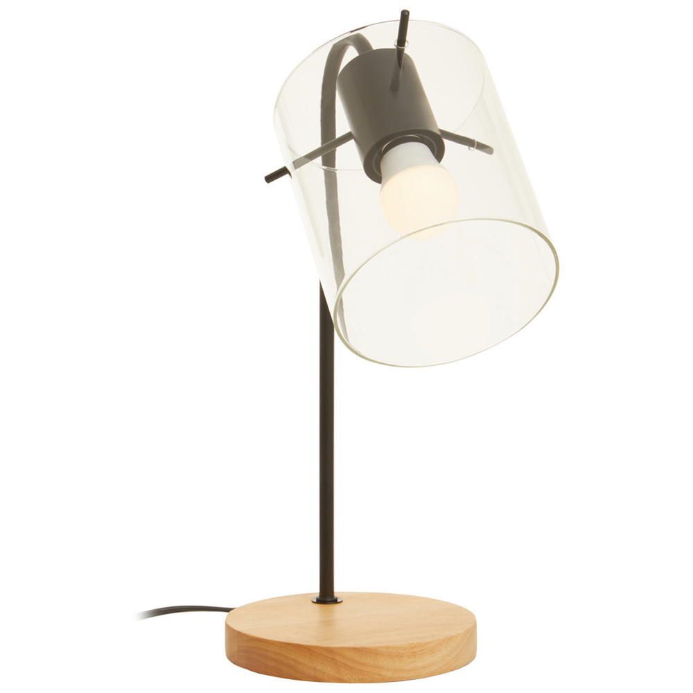 Premier Housewares Matte Black Curved Table Lamp Light Image 3