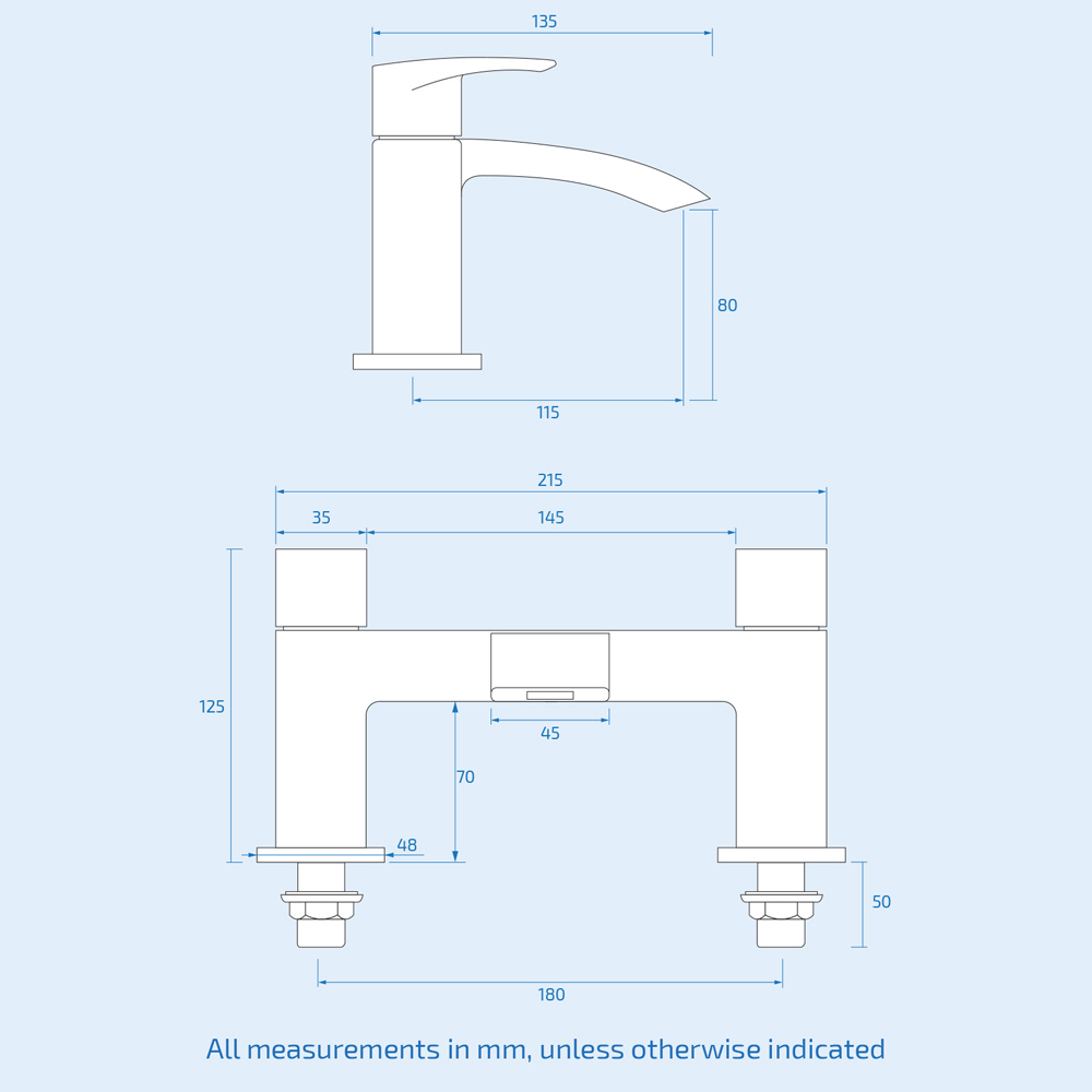 Nes Home Libra Matte Black Round Basin Tap and Bath Filler with Waste Set Image 3