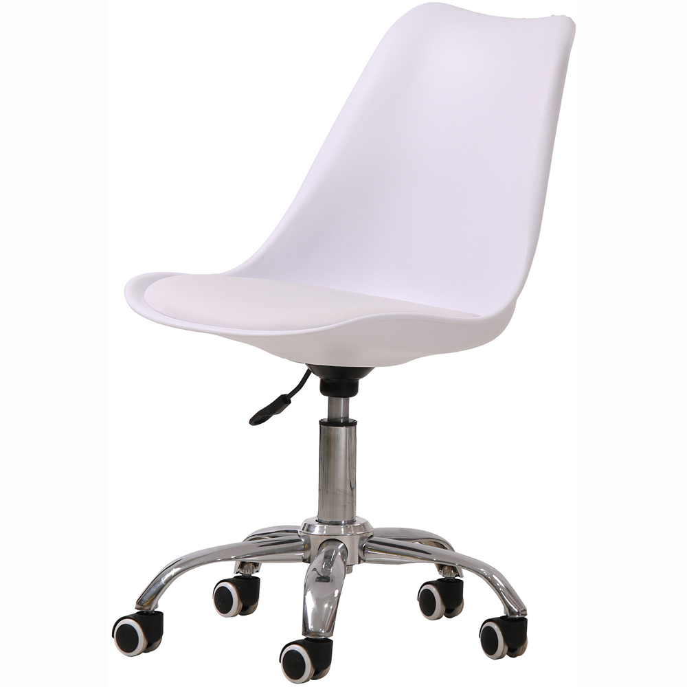 Orsen White Swivel Office Chair Image 2