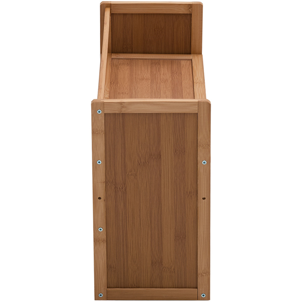 Living and Home 2 Shelf Brown Bamboo Desktop Bookshelf with Guardrail ...