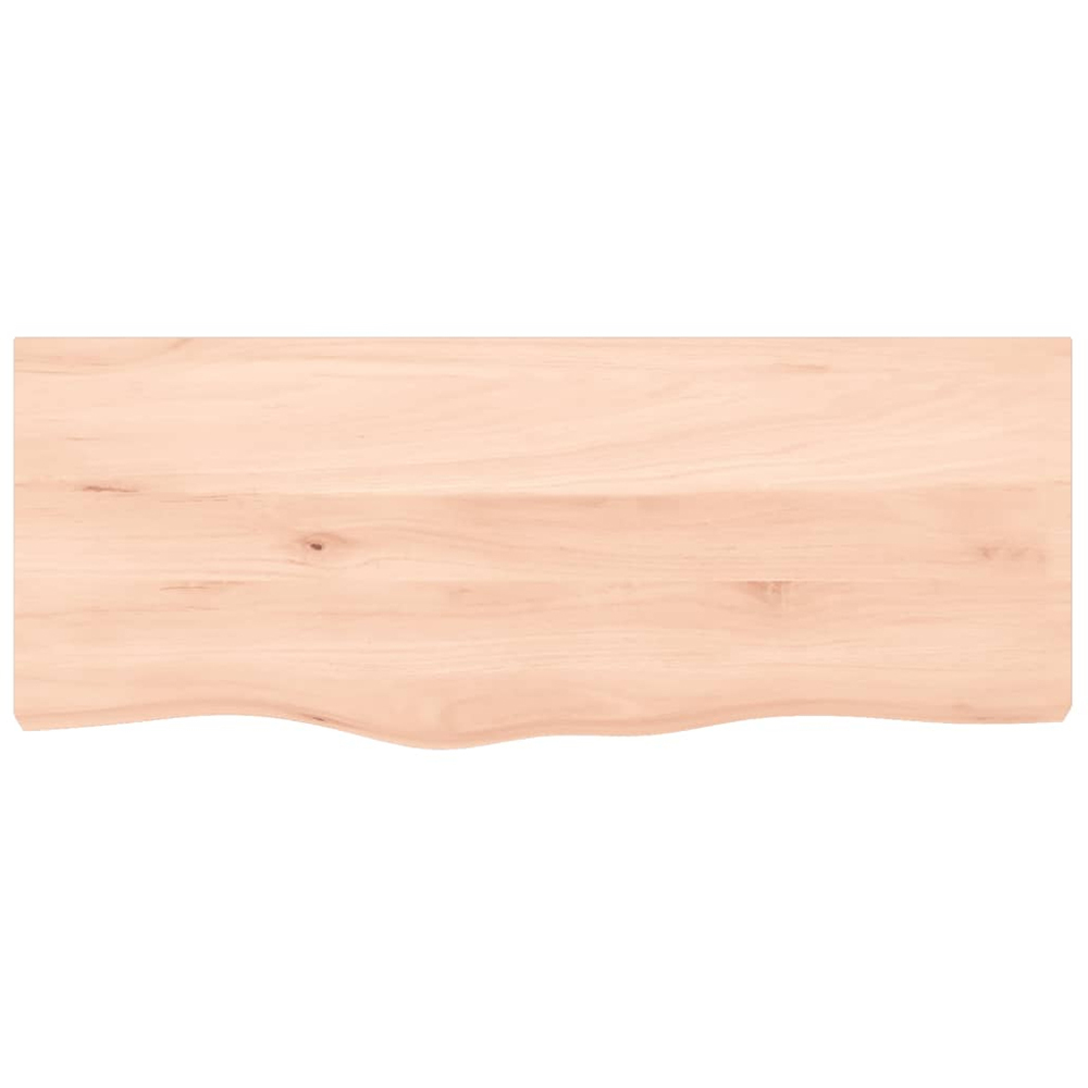 vidaXL 100 x 40 x 2cm Untreated Solid Wood Oak Wall Shelf Image 3