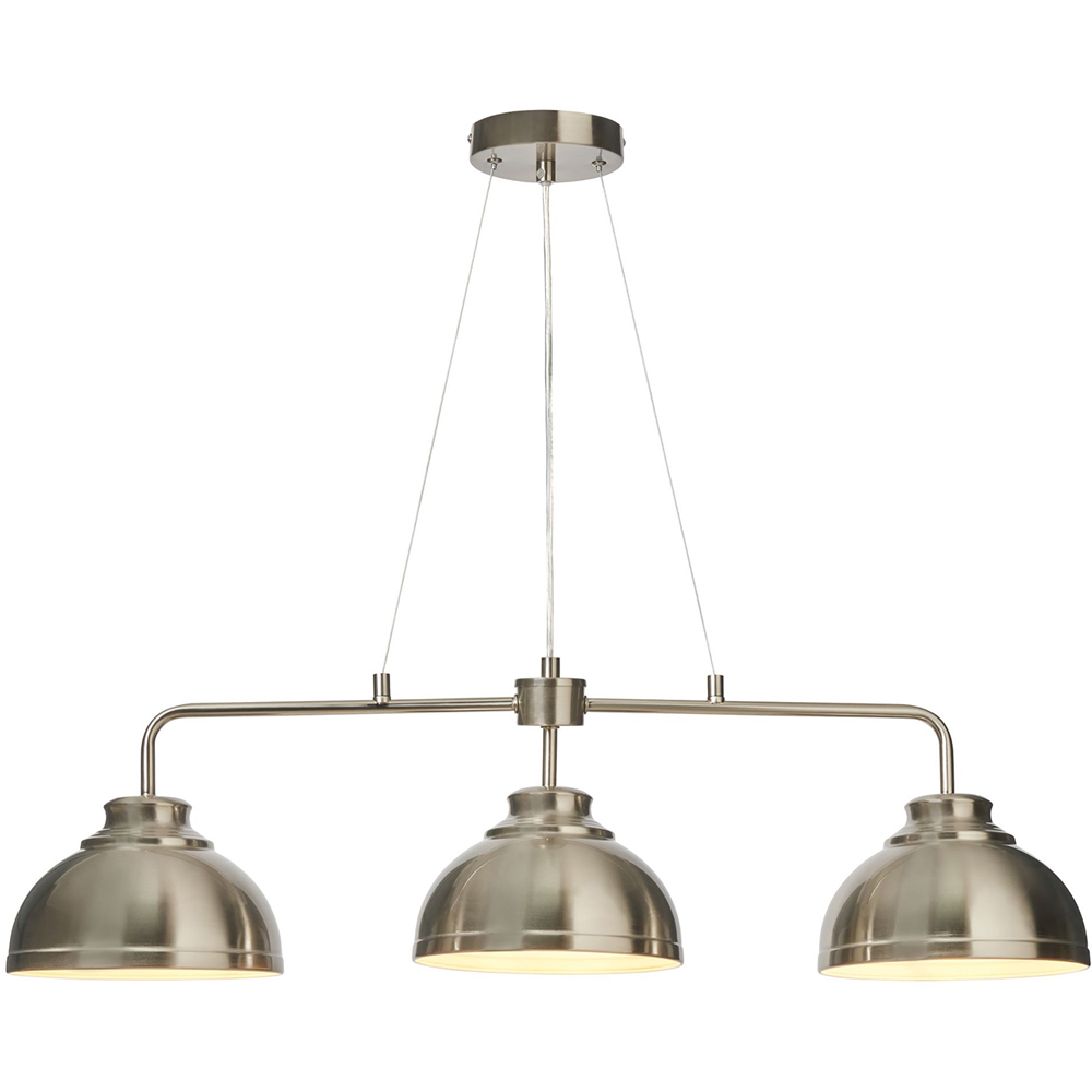 Inlight Brooke 3 Light Dome Diner Chrome Pendant Light Image 3
