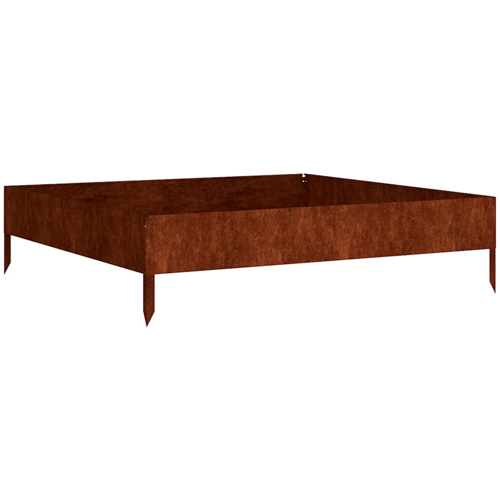 vidaXL Brown Corten Steel Raised Garden Bed 26 x 100 x 100cm Image 1
