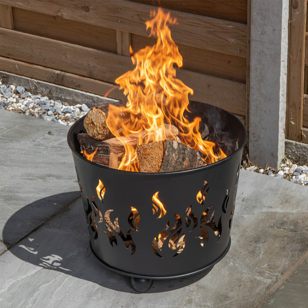 Samuel Alexander Black Steel Fuego Outdoor Fire Basket 32cm Image 3