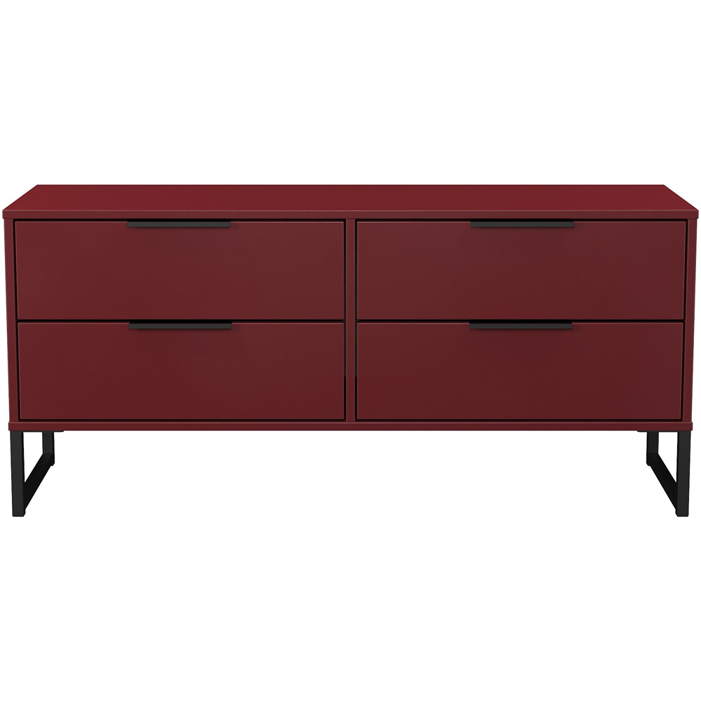 Crowndale Hong Kong 4 Drawer Red Matt Bed Box Ready Assembled Image 3
