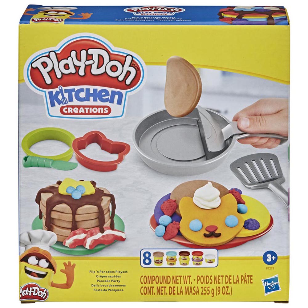 Playdoh Flip 'n' Pancakes Playset Image 1