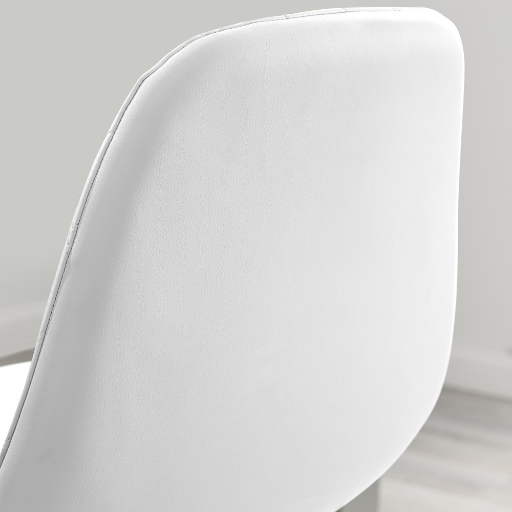 Furniturebox Solara White and Silver Faux Leather Bar Stool Set of 2 Image 3