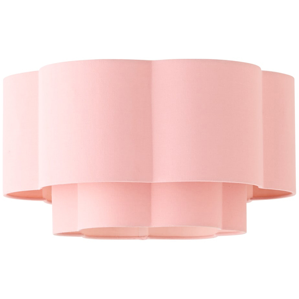 ValueLights Nora 2-Tier Pink Linen Scallop Lamp Shade 45cm Image 1