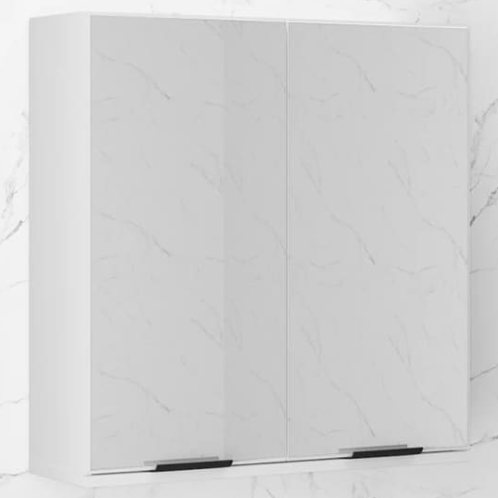 vidaXL White 2 Door Bathroom Mirror Cabinet Image 1