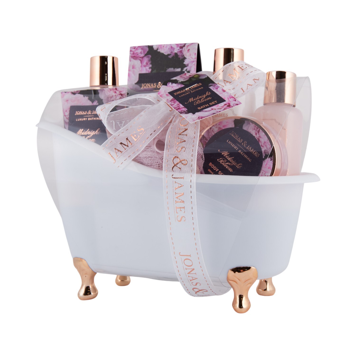 Jonas & James Midnight Bloom Bath Gift Set White and Pink Image 2