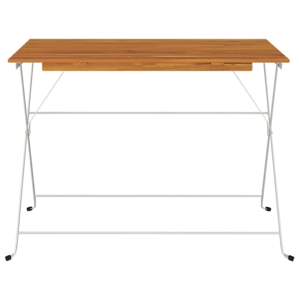 vidaXL 4 Seater Brown and White Foldable Bistro Table Image 3