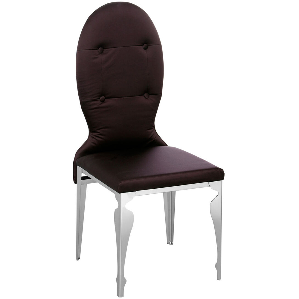 Premier Housewares Silk Purple Dining Chair with Stainless Steel Legs Image 2