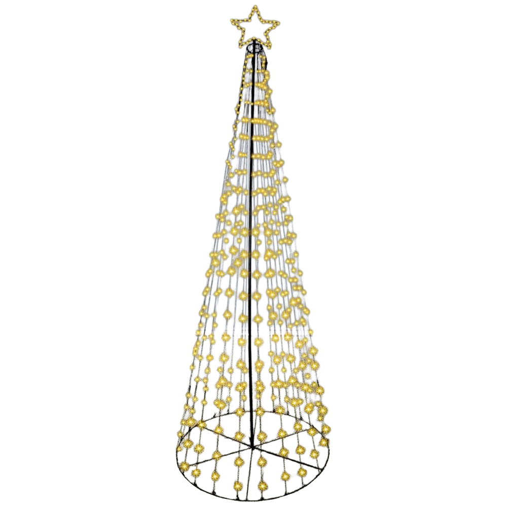 Shatchi Warm White LED Pre Lit Maypole Artificial Christmas Tree 4.7ft Image 1