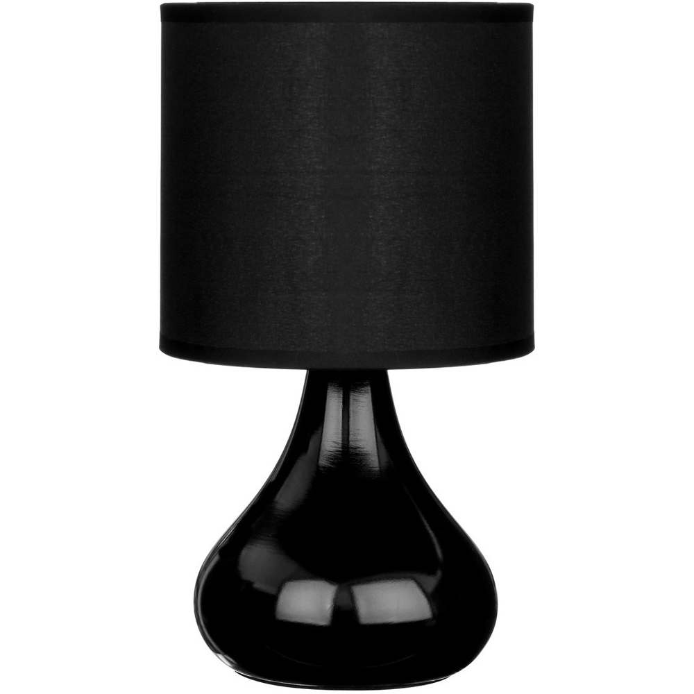 Premier Housewares Bulbus Black Ceramic Table Lamp Image 1