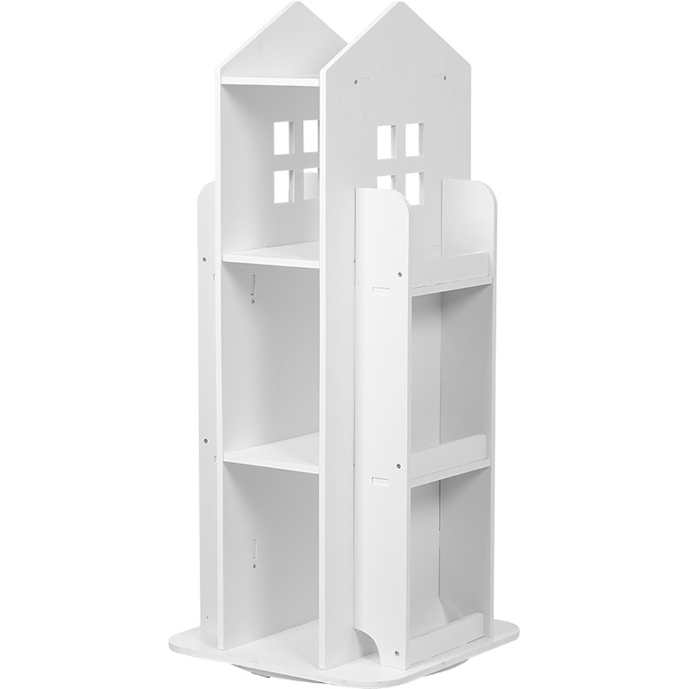 H&O Direct White Rotating House Frame Bookshelf Image 2