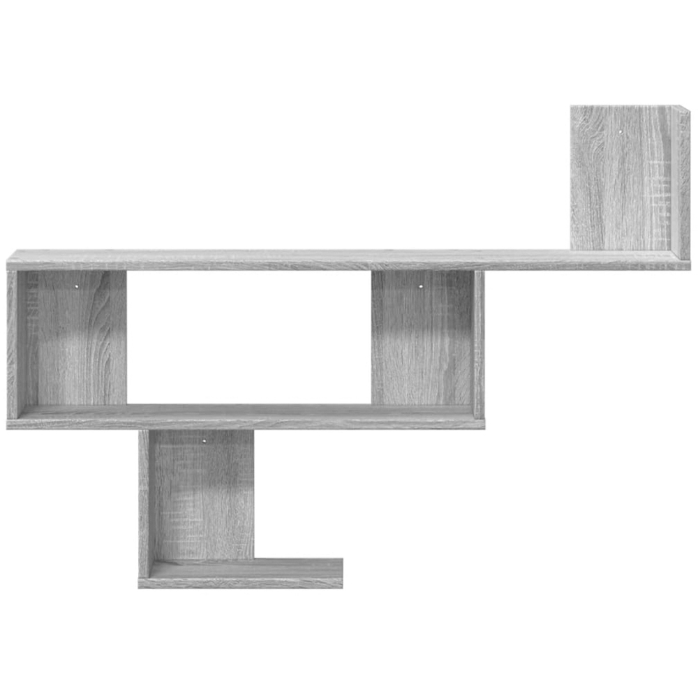 vidaXL 3 Shelf Grey Sonoma Floating Wall Shelf Image 2