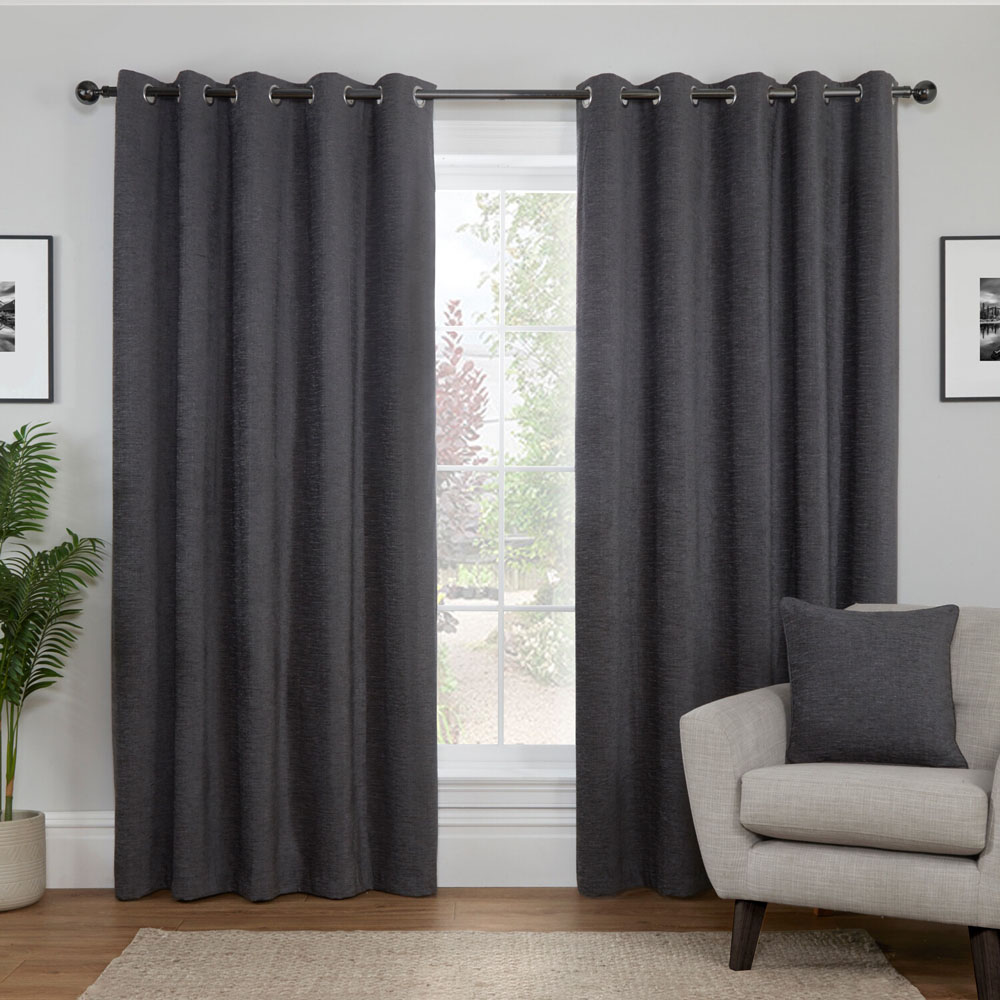 Delphine Blackout Curtain Charcoal 168 x 183cm Image 2