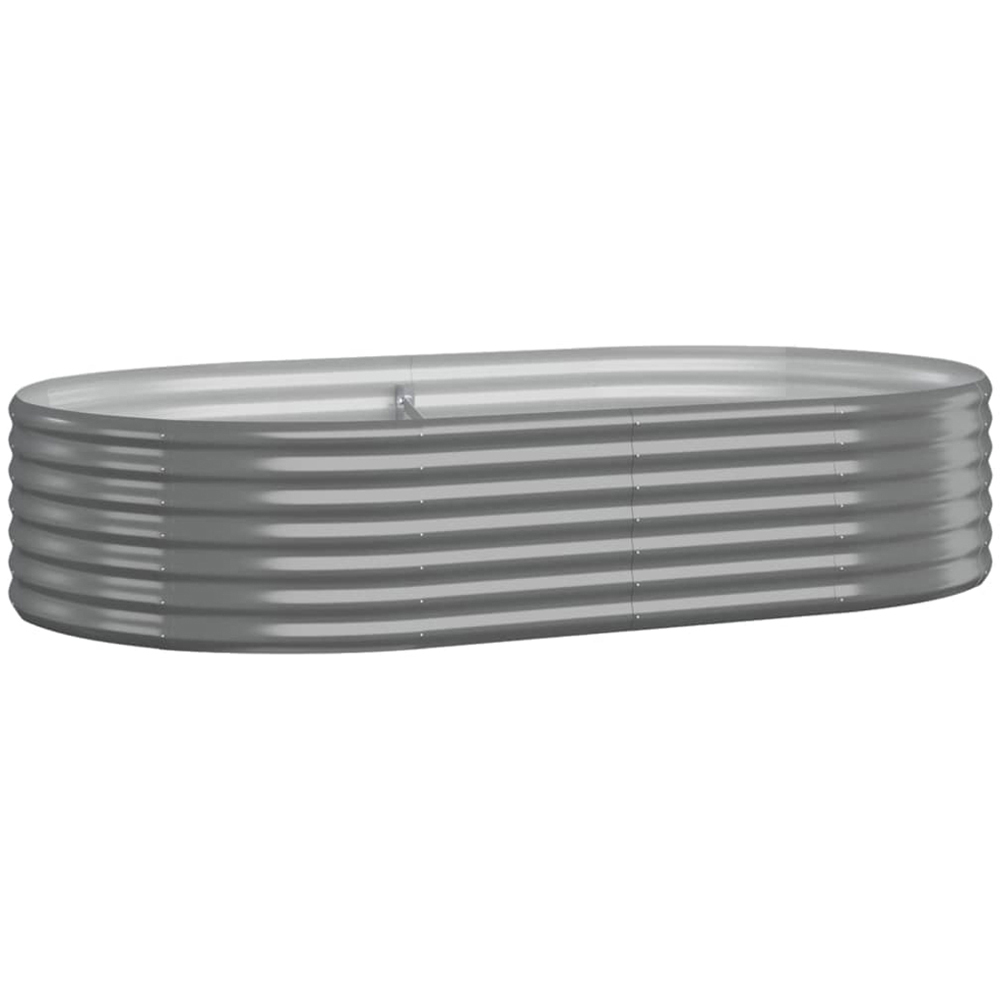 vidaXL Grey Galvanised Steel Raised Garden Bed 36 x 175 x 100cm Image 1