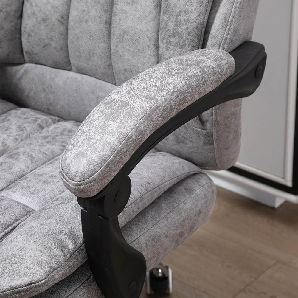 Portland Grey Microfibre Swivel Vibrating Massage Office Chair Image 6