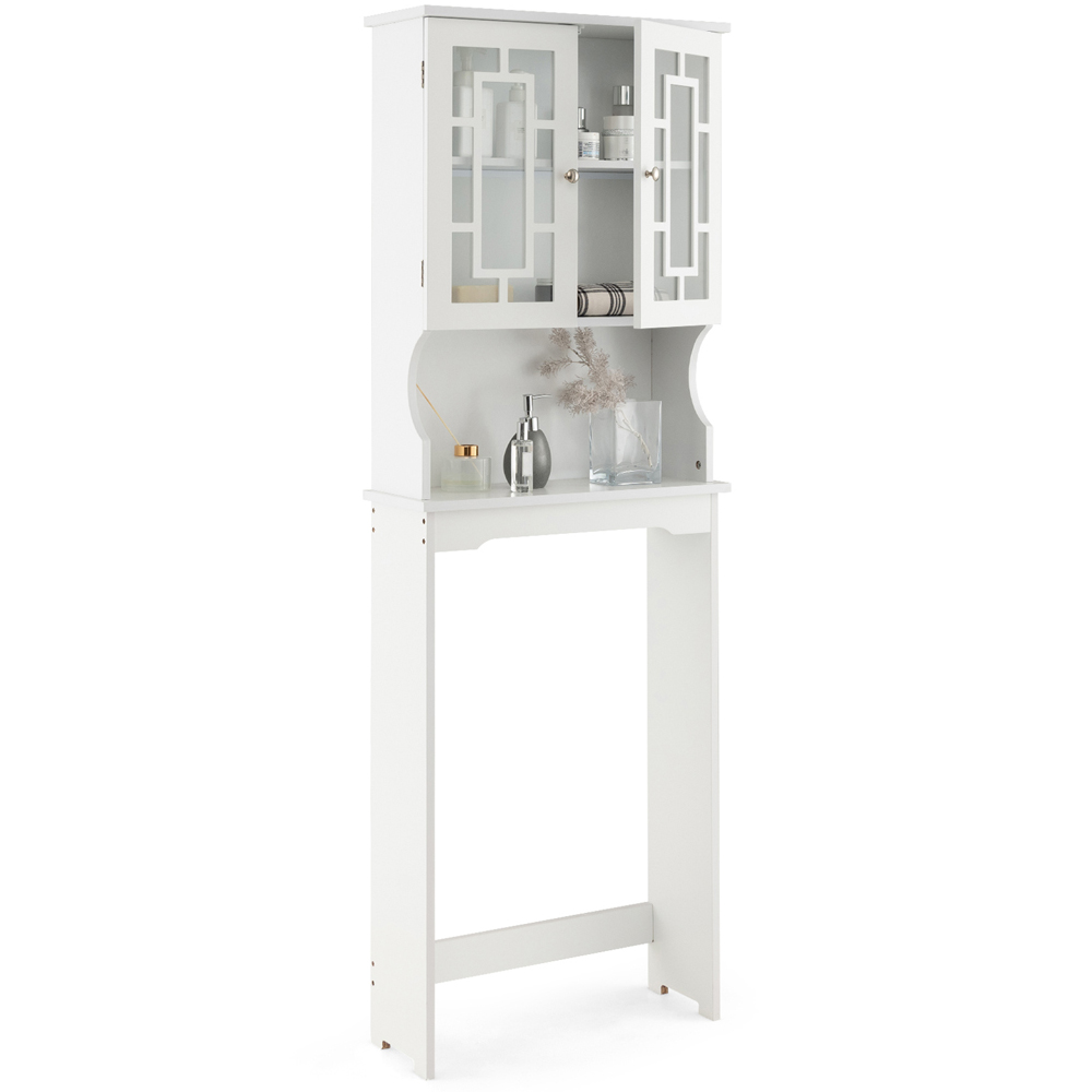 Costway 2 Door 1 Shelf White Storage Cabinet Image 3