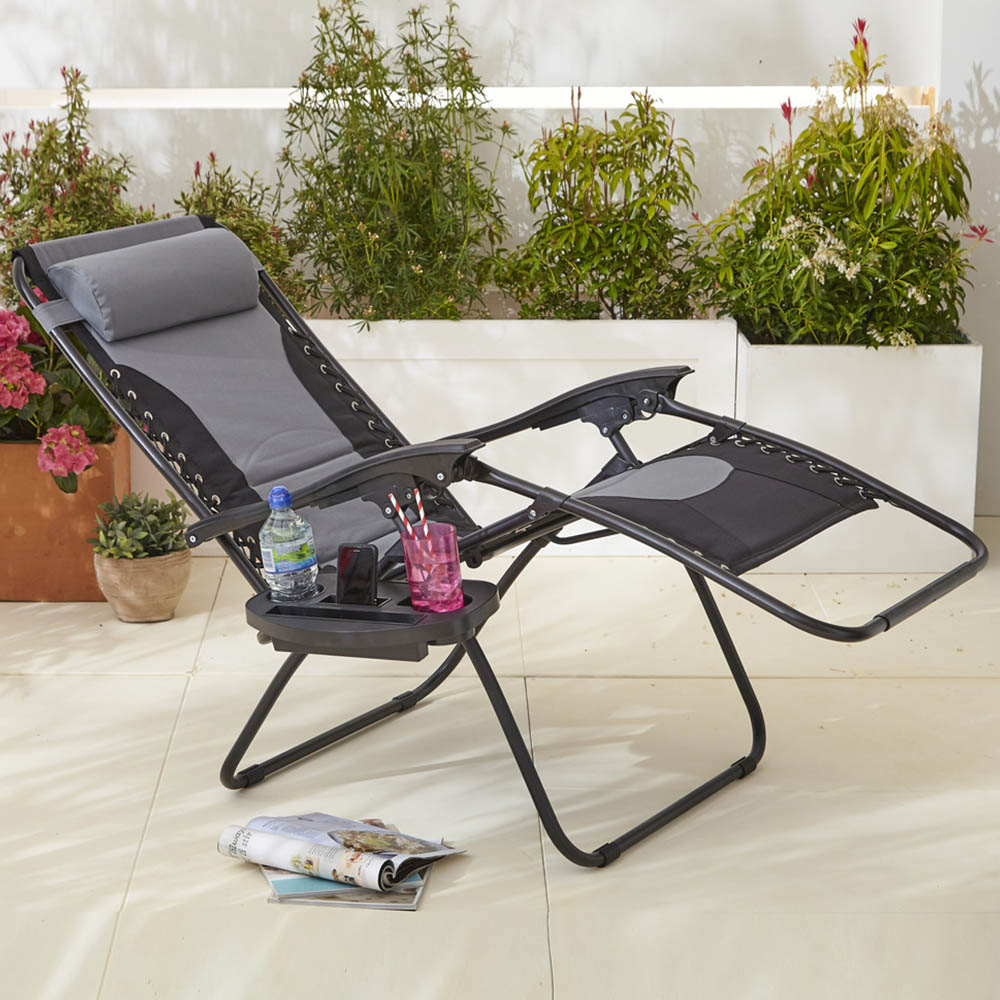 Neo Set of 2 XL Grey Zero Gravity Sun Loungers Image 8