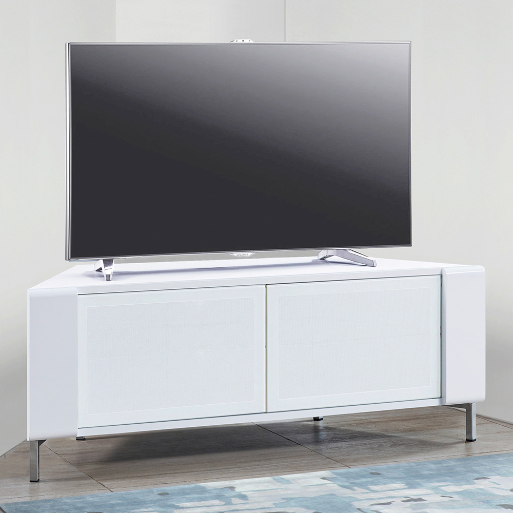 MDA Designs Corvus 2 Door White TV Cabinet Image 1