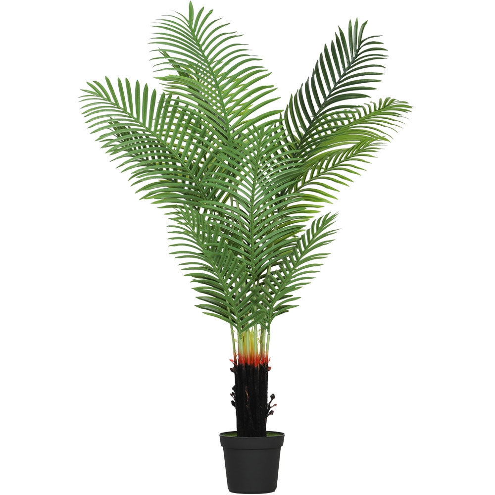 HOMCOM Areca Palm Tree Artificial Plant Pot with Flocked Soil 150cm Image 1