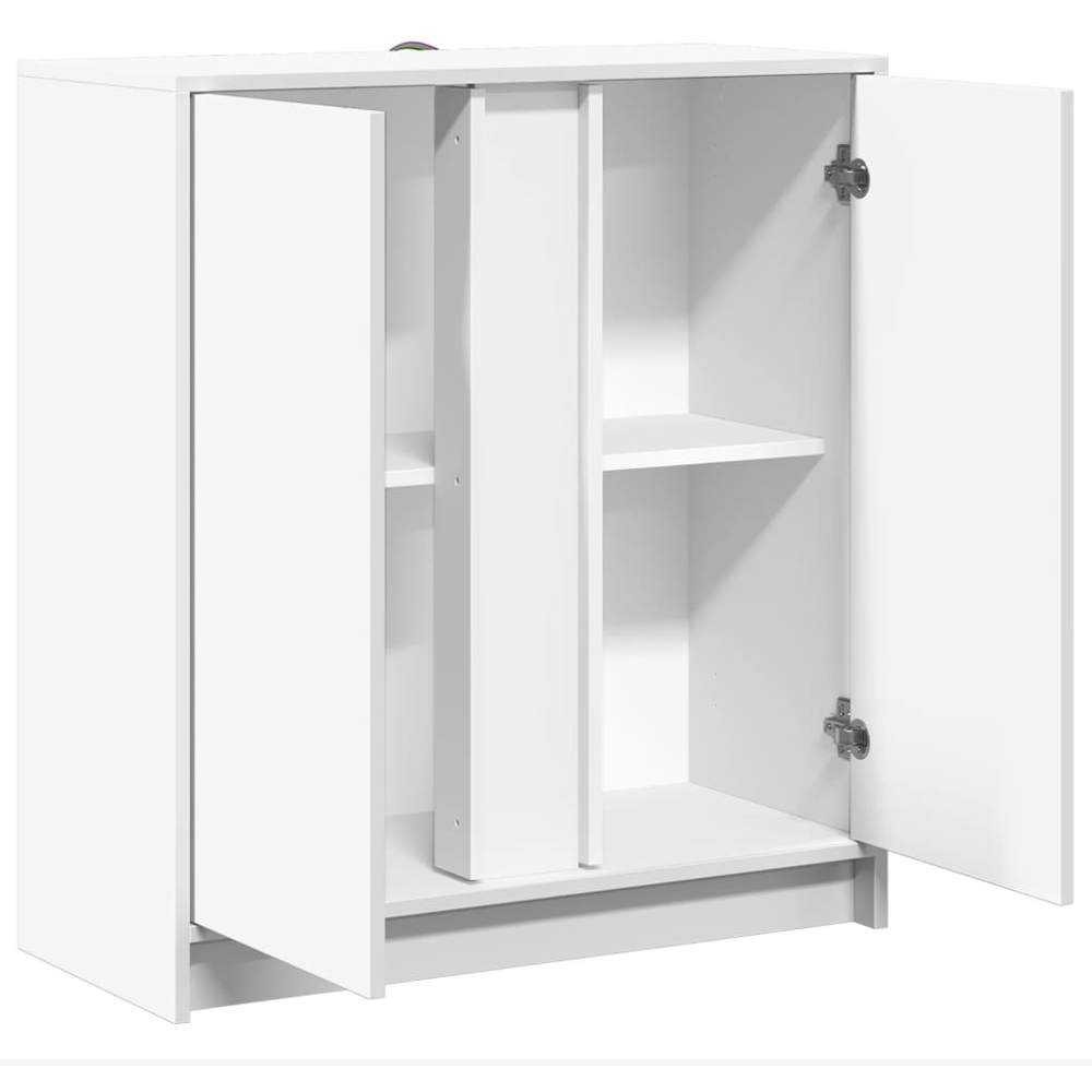 vidaXL 2 Door White LED Sideboard Image 4