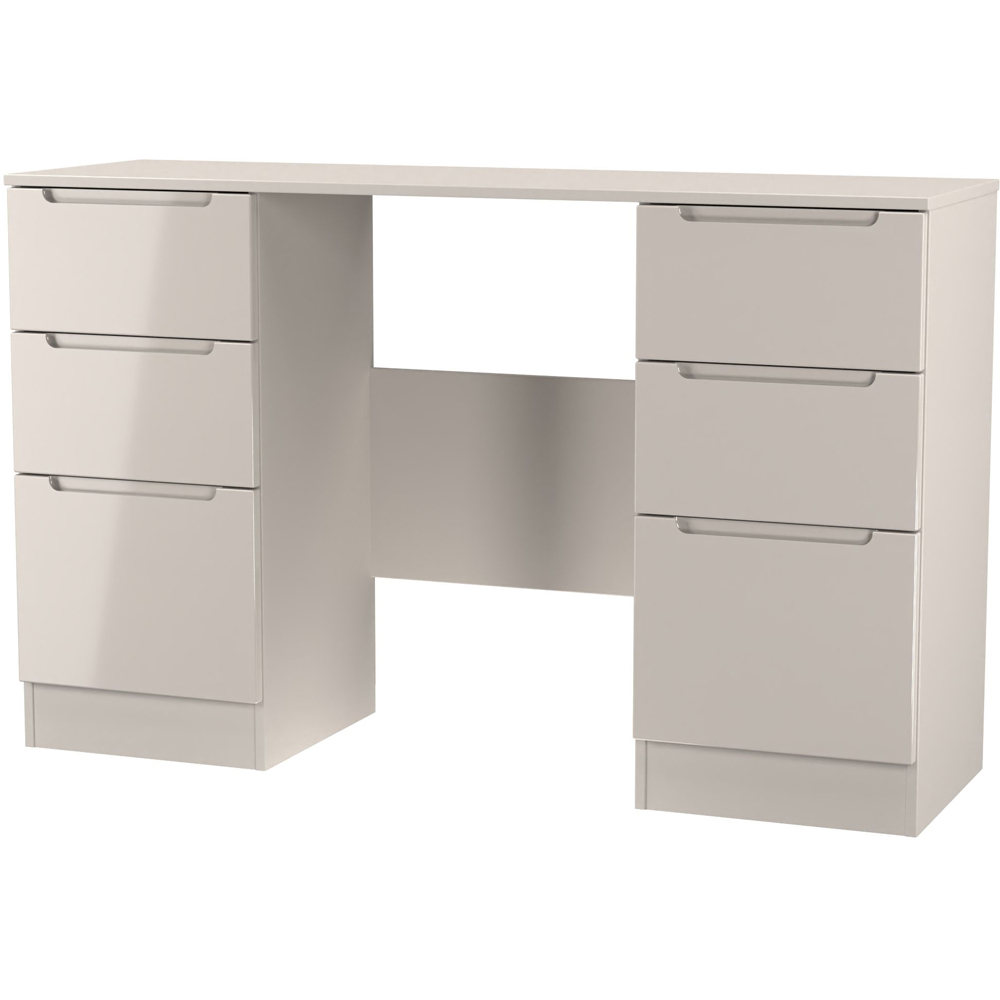Crowndale Milan 6 Drawer Kashmir Gloss and Kashmir Kneehole Desk Ready Assembled Image 2