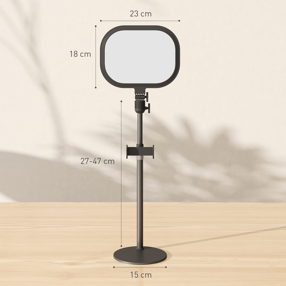 HOMCOM Black Dimmable LED Table Lamp with Phone Holder Image 9