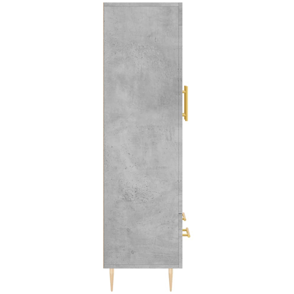 vidaXL 4 Door Concrete Grey Highboard with Gold Handles Image 7