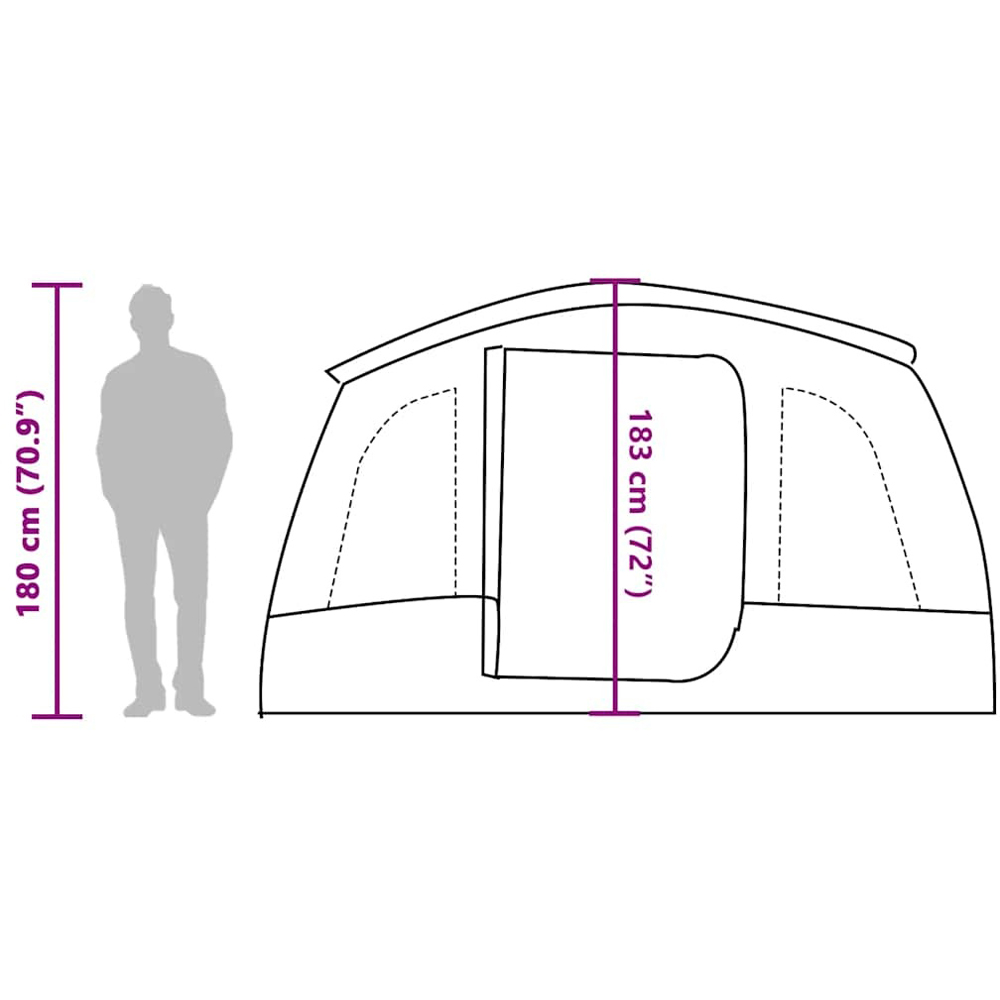 Walplus 8 Person Waterproof Tunnel Family Tent Grey Image 9